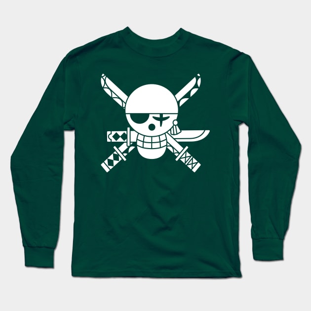 Zoro Jolly Roger 2 Long Sleeve T-Shirt by onepiecechibiproject